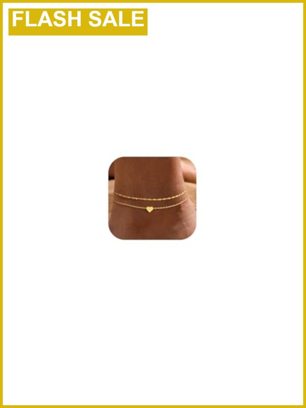 Waterproof 14K Gold Plated Layered Heart Anklet Dainty